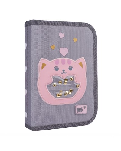 Пенал «With Love» 21х13х3 см твердий одинарний з клапаном, HP-03, ТМ YES