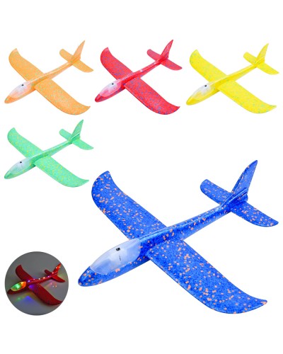 Літачок з пінопласту 47 см зі світлом, на батарейці, в асортименті, у пакеті 12,5х47х4,5 см