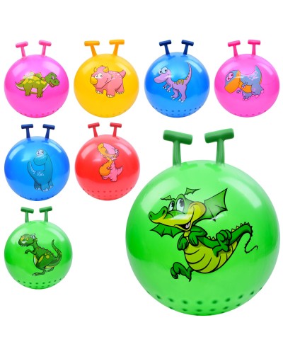 М'яч для фітнесу «Динозаври» з ріжками 45 см вагою 380-400 г, в асортименті, у пакеті