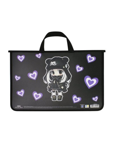 Папка-портфель «MAXI» А4 на блискавці пластиковий, ТМ MAXI