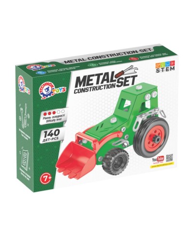 Конструктор металевий «Трактор» на 140 деталей, у коробці 17х13х4 см, ТМ Технок