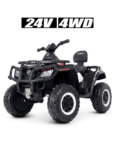 Квадроцикл на 1 акумуляторі 24 V 7 AH на 4 мотори по 45W музичний зі світлом, колеса з EVA, шкіряне сидіння, білий