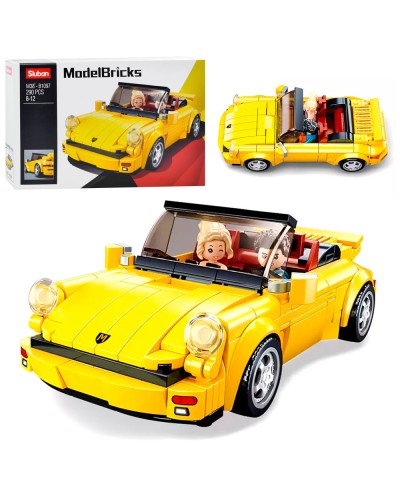 Конструктор «Машинка» 16 см на 290 деталей з фігурками, у коробці 38х24х7 см, SLUBAN