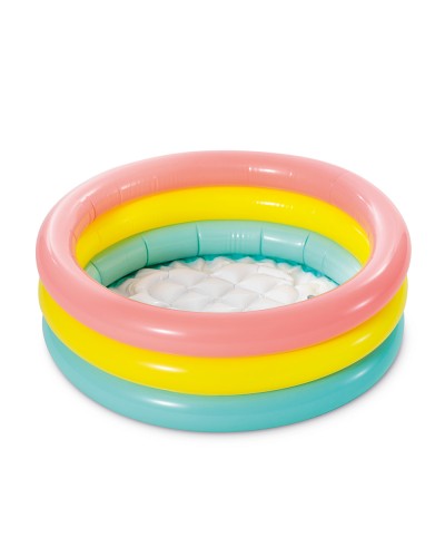 Басейн надувний «Райдуга» 61х22 см з надувним дном ємністю 28 л, з ремкомплектом, у коробці 17х14,5х5,5 см, ТМ Intex