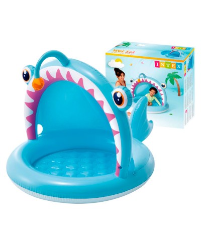 Басейн надувний «Риба Вудильник» дитячий 127х102х86 см з надувним дном ємністю 45 л, у коробці, ТМ Intex