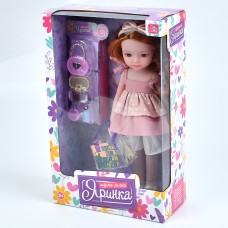 Лялька «Яринка» 32,5 см музична з українською озвучкою: співає пісні, з аксесуарами, на батарейці, у коробці 22х35х10,5 см