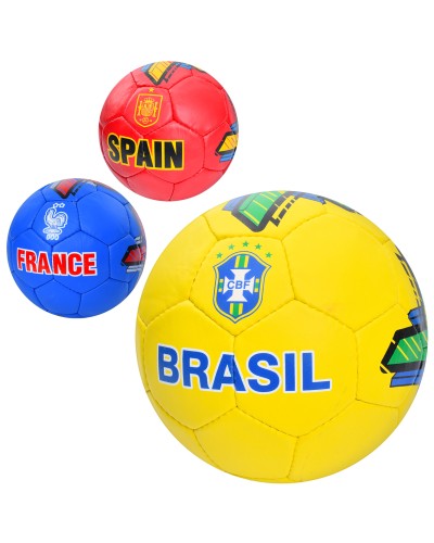 М'яч футбольний № 5 з ПУ товщиною 1,4 мм ручної роботи на 32 панелі вагою 400-420 г, в асортименті, у пакеті