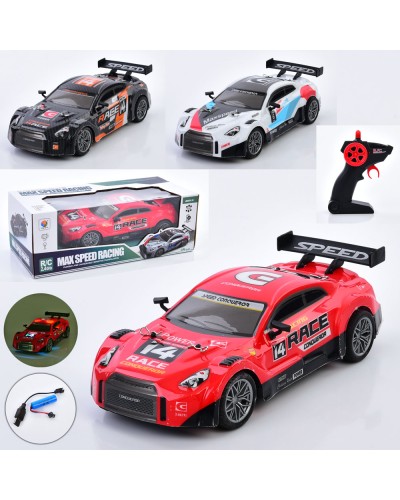 Машина 27 см 1:14 р/к 2,4G на акумляторі зі звуком, світлом, USB та корпусом, що не б`ється, в асортименті, у коробці 34,5х12х16 см