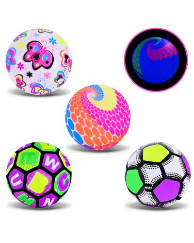 М'яч гумовий 22 см вагою 70 грам зі світлом, в асортименті