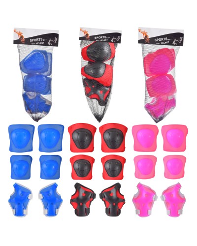 Набір захисту: наколінники, налокітники, в асортименті, у сітці