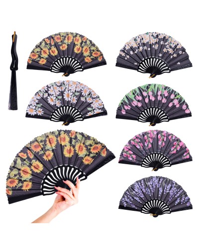 Віяло «Квіти» 23 см, в асортименті