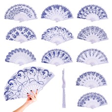 Віяло «Блакитне мереживо» 23 см, в асортименті