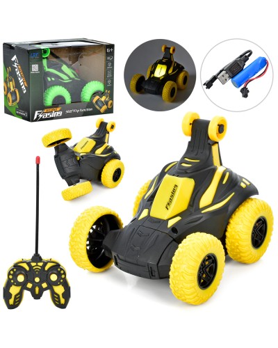 Машинка 12 см р/к на акумуляторі трюкова зі світлом та USB, у коробці 15,5х11,5х11 см