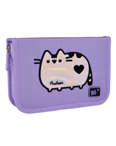 Пенал «Pusheen Shiny» 14х21х4 см твердий одинарний з двома клапанами, HP-04, ТМ YES