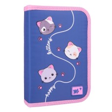 Пенал «Meow-Meow» 14х21х4 см твердий одинарний з двома клапанами, HP-04, ТМ YES
