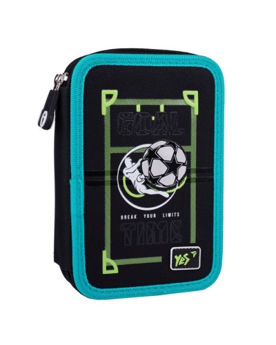 Пенал «Футбольна гра» 13х21х4 см твердий подвійний, HP-01, ТМ YES