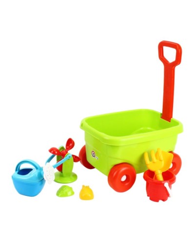 Набір для гри з піском з 7 елементів у візку 28х38х22 см з максимальним наавнтаженням до 70 кг, ТМ Технок