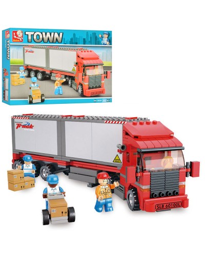 Конструктор «Трейлер» на 345 деталей з 3 фігурками, у коробці 42,5х28,5х6,5 см, SLUBAN