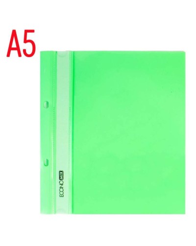 Папка-швидкозшивач А5 з перфорацією фактура «глянець» пастельно-зелена, ТМ Economix