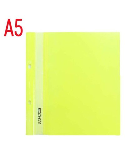 Папка-швидкозшивач А5 з перфорацією фактура «глянець» пастельно-жовта, ТМ Economix