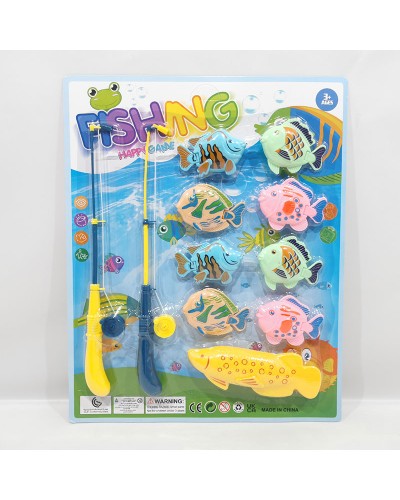 Набір для риболовлі магнітний: 2 вудки та 9 риб, на планшетці 32,7х40,7х3 см