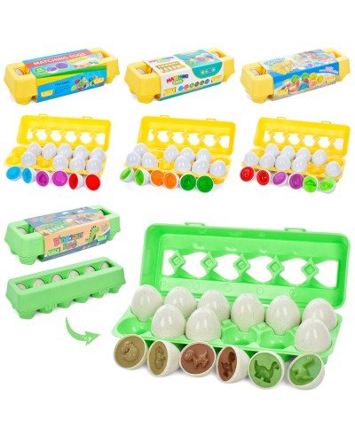 Лоток яєць-пазлів магнітних 12 шт, в асортименті, у картонній обгортці 29х10х7 см