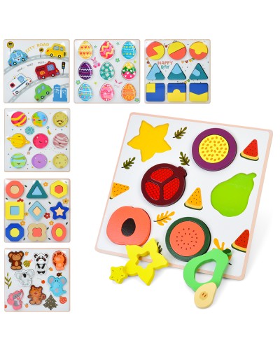 Пазли дерев`яні: рамка та вкладиші, в асотименті, у пакеті 22,5х22,5х2 см