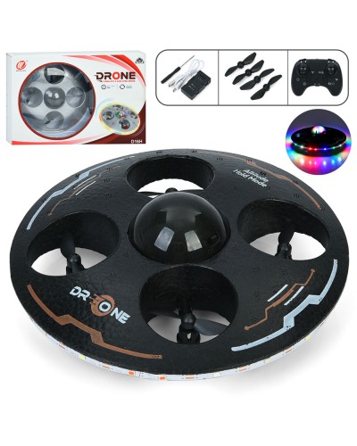 Квадрокоптер 17 см р/к 2,4G з пінопласту зі світлом, запасними лопастями та USB, в асортименті, у коробці 29х19,5х7 см.