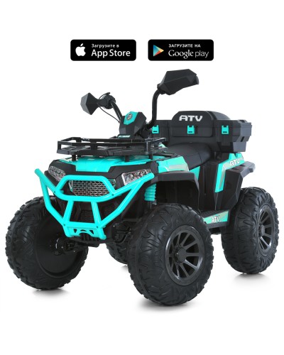 Квадроцикл р/к 2,4G на 4 мотори по 35W з акумулятором 12V 10AH, USB, MP3, TF, EVA, BLUETOOTH, музикою та світлом, зелений.