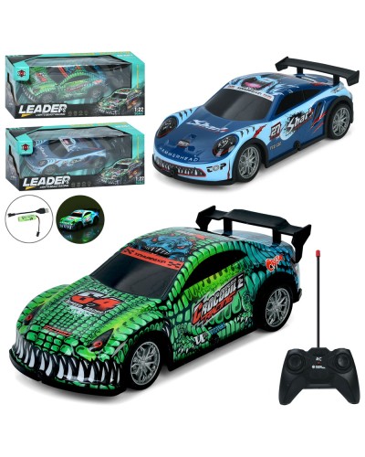 Машина 19 см 1:22 р/к на акумуляторі зі світлом, USB та корпусом не б'ється, в асортименті, у коробці 27,5х11х12,5 см.