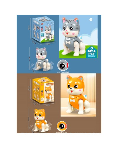 Котик 17 см музичний зі світлом та рухомими деталями, на батарейці, в асортименті, у коробці 12,5х17,5х12,5 см.