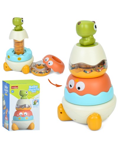 Пірамідка 22 см на 4 елементи з брязкальцем, у коробці 15х24х13,5 см.