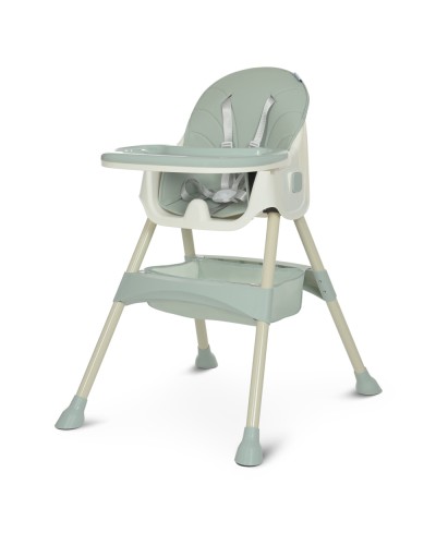 Стільчик для годування 95х76х61 см складаний з 5-ти точковим ременем, сидіння з екошкіри, оливковий, у коробці