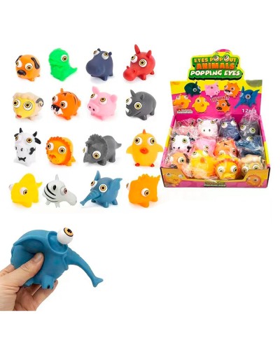 Антистрес «Тваринка» 9 см з великими рухомими очима, в асортименті, 12 шт в дисплеї 25,5х21,5х7 см