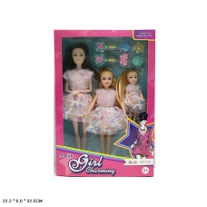 Набір ляльок: Барбі та 2 донечки з аксесуарами, у коробці 22х6х32,5 см