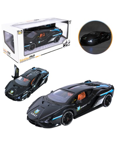 Машина 28 см 1:16 із світлом, звуком та дверима що відкриваються, на батарейці, у коробці 32х14х14 см