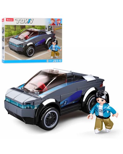 Конструктор «Машина» на 136 деталей з фігуркою, у коробці 24х19х4,5 см, SLUBAN