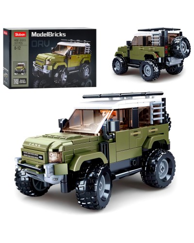 Конструктор «Джип» 15,9 см на 317 деталей з фігуркою, у коробці 38х24х7 см, SLUBAN