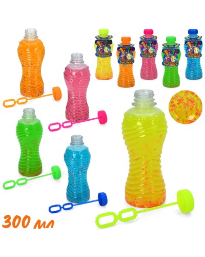 Мильні бульбашки 15,5х6х6 см 300 мл ароматизовані з мішурою, в асортименті