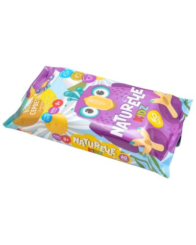 Вологі серветки «NATURELLE kidz» дитячі з ромашкою, 60 шт в упаковці