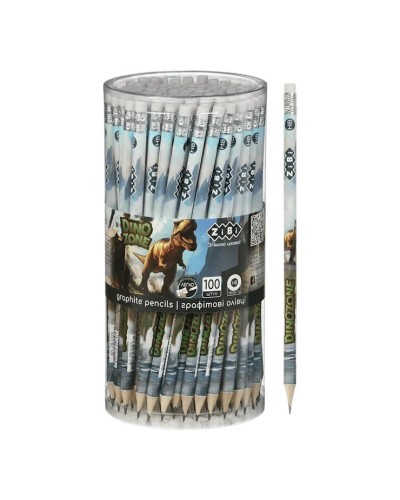 Олівець графітний «DINO» з гумкою HB, у тубі, ТМ Zibi