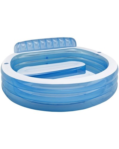 Басейн надувний «Сімейний» 224х216х76 см круглий зі зміцненим дном, тентом та ремкомплектом, у коробці