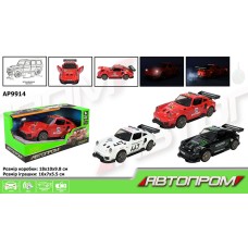 Машина зі світлом, звуком та паром, на батарейці, в асортименті, у коробці 18х10х9,8 см, ТМ Автопром