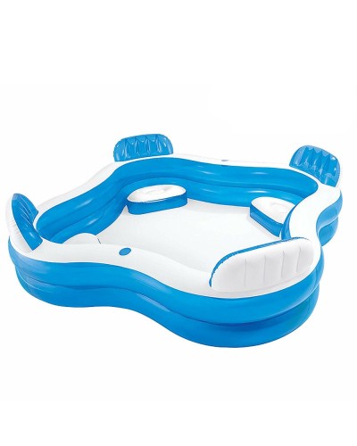 Басейн надувний «Сімейний» 229х229х46 см квадратний з підлокітниками та ремкомплектом, у коробці