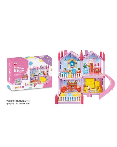 Ляльковий будиночок з меблями та аксесуарами, у коробці 47х31х38 см