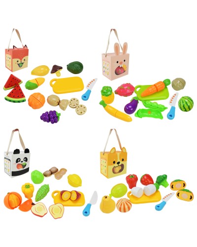 Набір продуктів на липучці з дошкою та ножем, в асортименті, у коробці 14х10х14 см