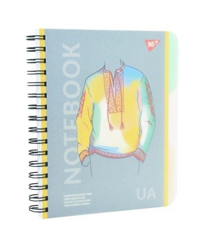 Зошит з роздільниками А5 на 144 аркуші у клітинку на спіралі збоку з пластиковою обкладинкою, ТМ YES