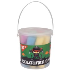 Крейда кольорова «Ninja» JUMBO 12 шт на 6 кольорів, у відрі, ТМ Yes