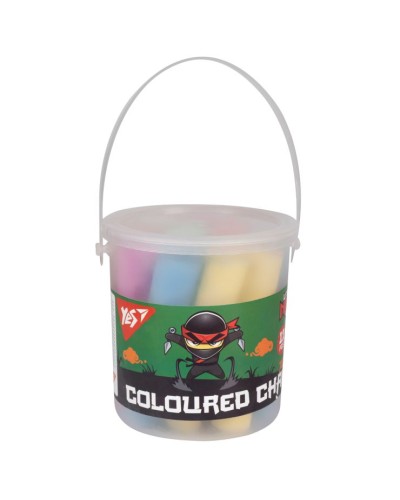 Крейда кольорова «Ninja» JUMBO 12 шт на 6 кольорів, у відрі, ТМ Yes