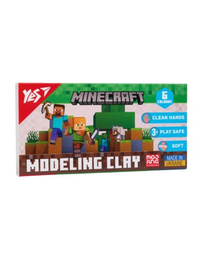 Пластилін «Minecraft» на 6 кольорів 120 г, ТМ Yes